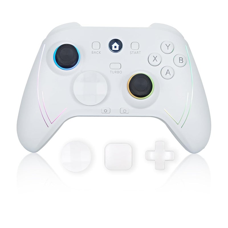 ROTOMOON HD151-S Wireless Game Controller with 7 Colors LED Lighting Compatible with Xbox One S/X, Xbox Series S/X, with 2.4G Wireless Adapter, 3.5mm Audio Jack Gaming Gamepad, Turbo/Programmable - Image 1